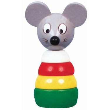 Miva houten stapelring muis (gekleurd)