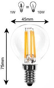 Enzo hp led kogel e14 1-10w 2200k filament helder - led7928