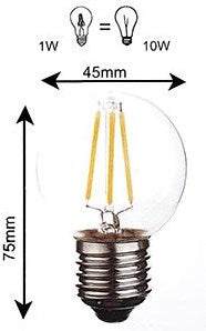 Enzo hp led kogel e27 1-10w 2200k filament helder - led7938