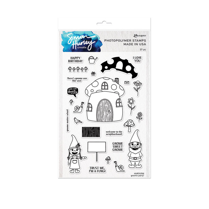 Load image into Gallery viewer, Ranger ink ranger • photopolymer clear stamp gnome party!
