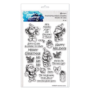 Ranger ink ranger • simon hurley create. photopolymer stamps 15.24cmx22.86cm sketched santas