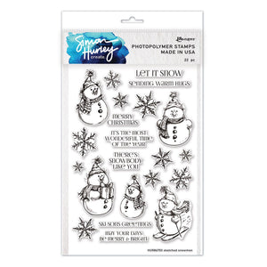 Ranger ink ranger • simon hurley create. photopolymer stamps 15.24cmx22.86cm sketched snowmen