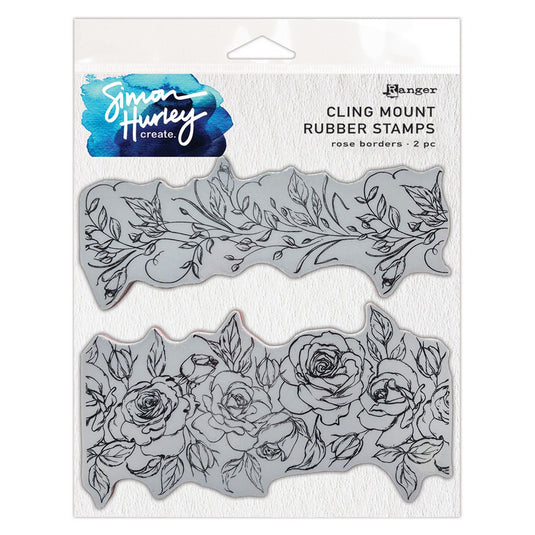 Ranger ink ranger • simon hurley create. cling mount rubber stamp rose borders
