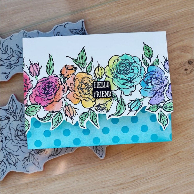 Load image into Gallery viewer, Ranger ink ranger • simon hurley create. cling mount rubber stamp rose borders
