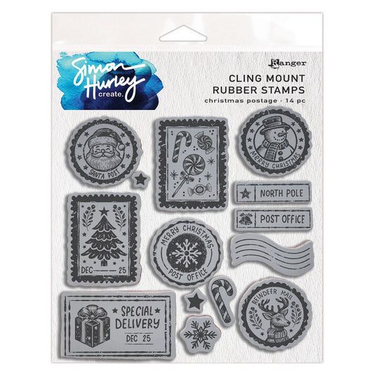Ranger ink ranger • simon hurley create. cling mount stamp christmas postage