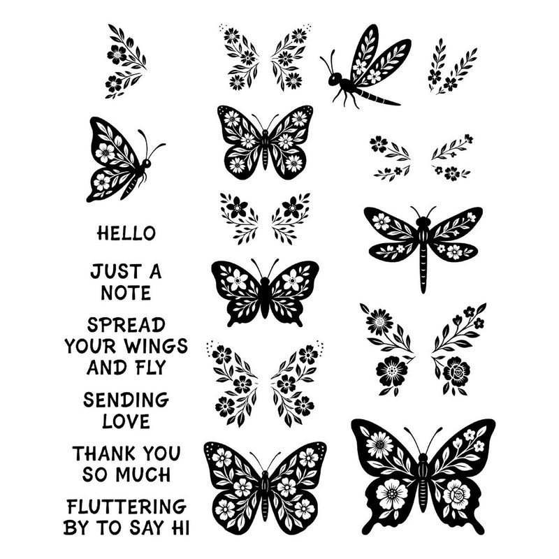 Load image into Gallery viewer, Ranger ink ranger • simon hurley create. photopolymer stamps blooming butterflies
