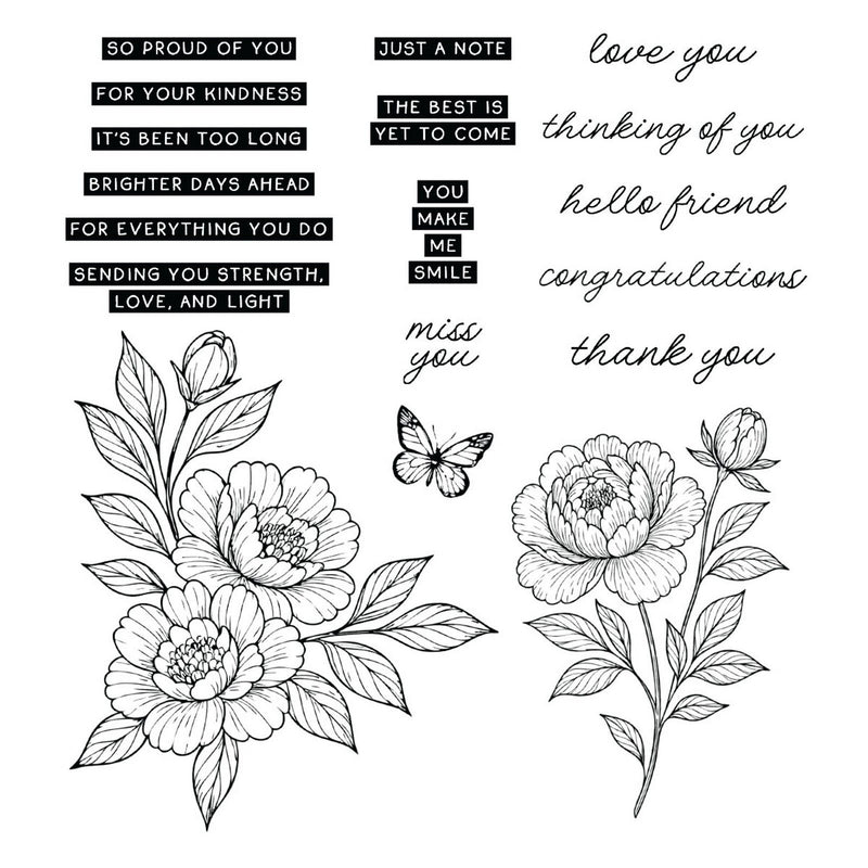 Load image into Gallery viewer, Ranger ink ranger • simon hurley create. photopolymer stamps sketched peonies
