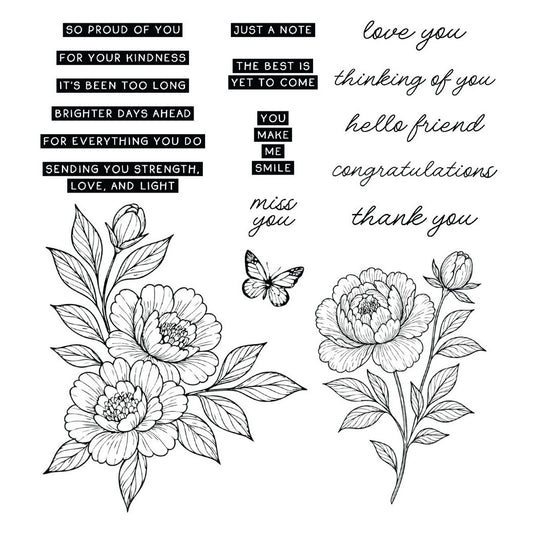 Ranger ink ranger • simon hurley create. photopolymer stamps sketched peonies