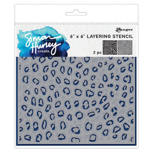 Ranger ink ranger • simon hurley create. stencils leopard 2pcs