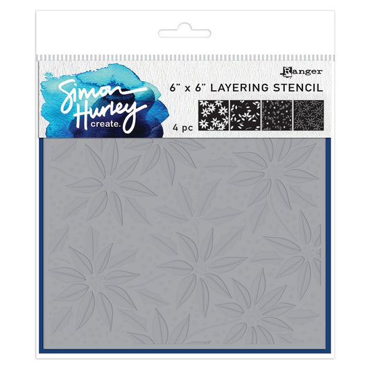 Ranger ink ranger • simon hurley create. layering stencils festive poinsettias 4pcs