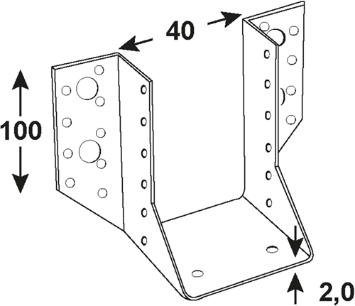 Load image into Gallery viewer, Connex balkschoen type-a 40x100x2 vz - hv1110
