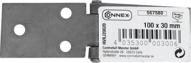 Connex tafelscharnier 100x30 rvs - hvrj20020