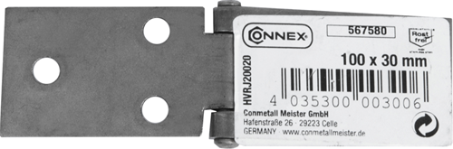 ギャラリービューアに画像をロードする, Connex tafelscharnier 100x30 rvs - hvrj20020
