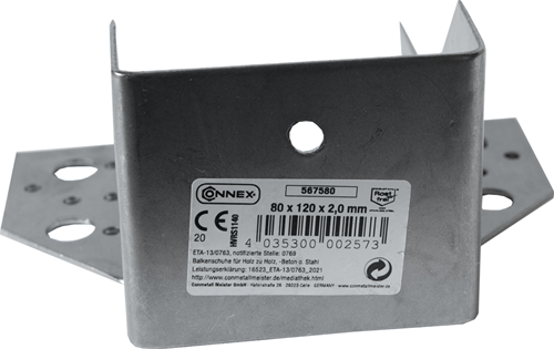 Load image into Gallery viewer, Connex balkschoen type a 80x120x2 rvs - hvrs1140
