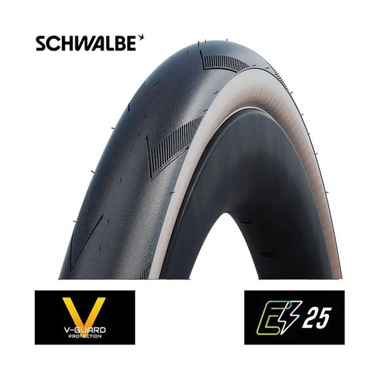 Schwalbe pro one 700x25c (25-622) folding evo super race addix race transparent sidewall
