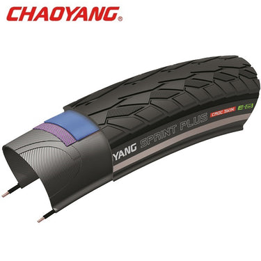 Chaoyang 28x1.75 (47-622) sprint plus zwart reflex draad crocskin (1.5 mm kevlar-floc+nylon breaker) w211198n