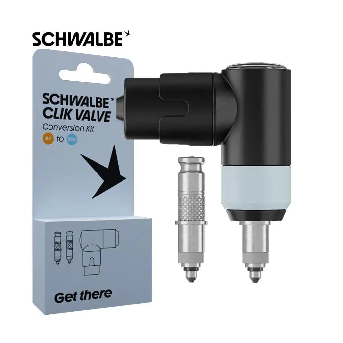 Afbeelding laden in galerijviewer, Schwalbe ventiel conversiekit clik dv-scv + pompkop
