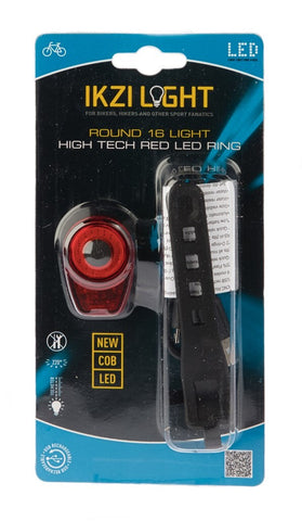 IKZI-Light achterlicht Round16 met rode COB LED-ring USB