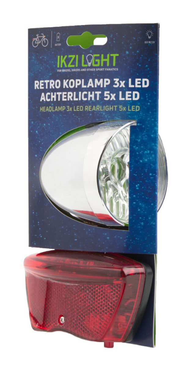 Load image into Gallery viewer, verlichtingset Retro led batterij zilver rood

