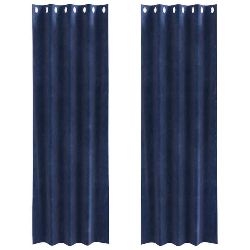 ギャラリービューアに画像をロードする, Vidaxl verduisterende gordijnen 2 pcs donkerblauw 140 x 260 cm fluweel

