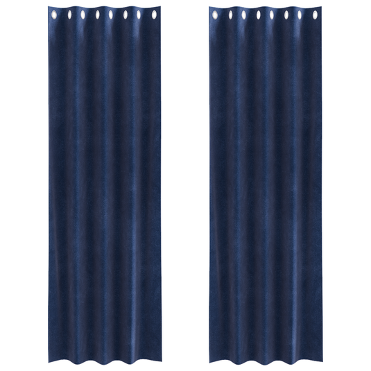 Vidaxl verduisterende gordijnen 2 pcs donkerblauw 140 x 260 cm fluweel