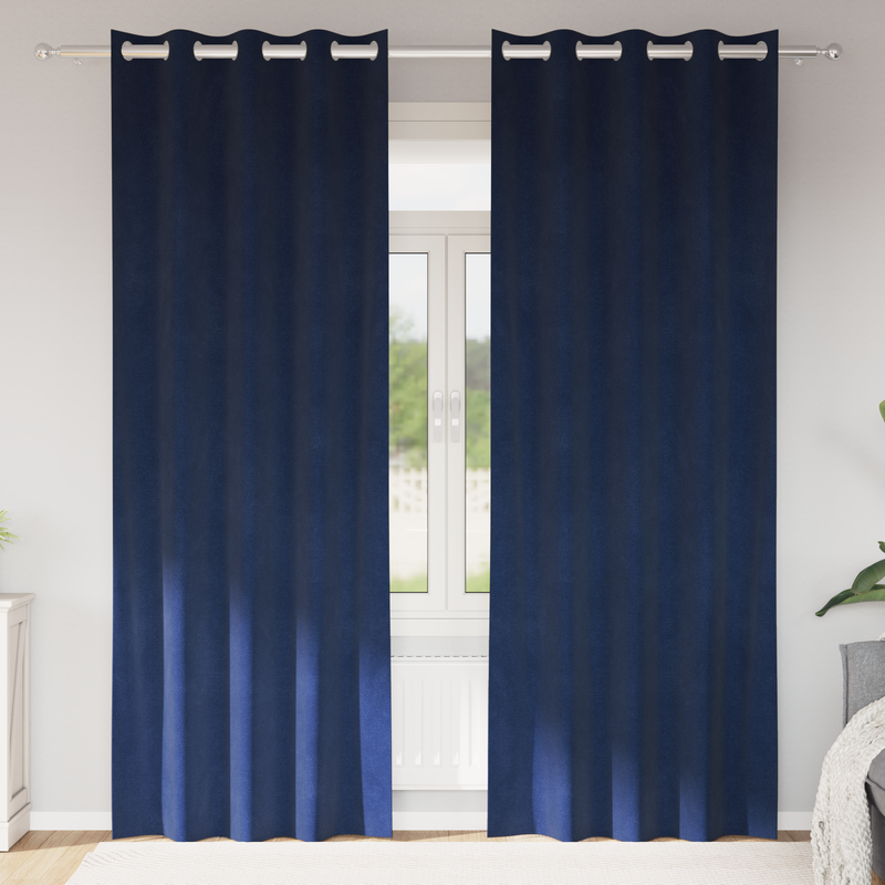 ギャラリービューアに画像をロードする, Vidaxl verduisterende gordijnen 2 pcs donkerblauw 140 x 260 cm fluweel
