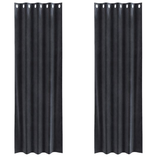 Vidaxl verduisterende gordijnen 2 pcs donkergrijs 140 x 245 cm fluweel