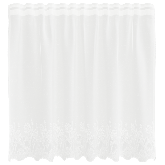 Vidaxl kantgordijn met gordijnen bloemen wit 100 x 150 cm polyester
