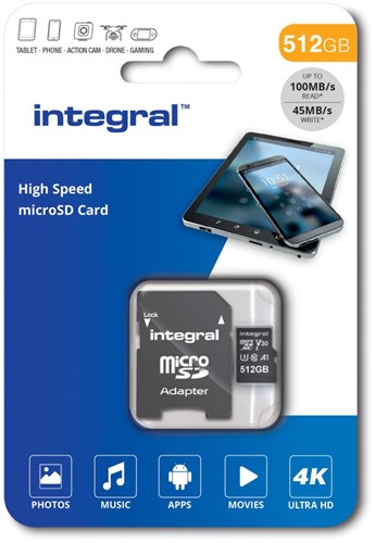 Enzo integral micro sd geheugenkaart v30 512gb - 9500420