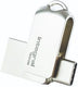 Enzo integral usb stick 128gb metal dual usb-c en usb 3.0 - 9500290