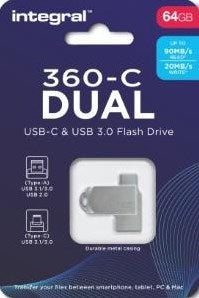 Load image into Gallery viewer, Enzo integral usb stick 64gb metal dual usb-c en usb 3.0 - 9500285
