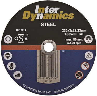 Interdynamics doorslijpschijf 125x3mm, 22.23mm metaal | 1 stuks - 391125