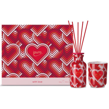 Ipuro geurdiffuserset with love 50ml + kaars