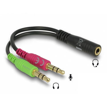 Abi aux splitter kabel - microfoon en audio