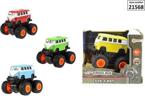 Jonotoys die cast cross busje 4x4 met frictie aandrijving