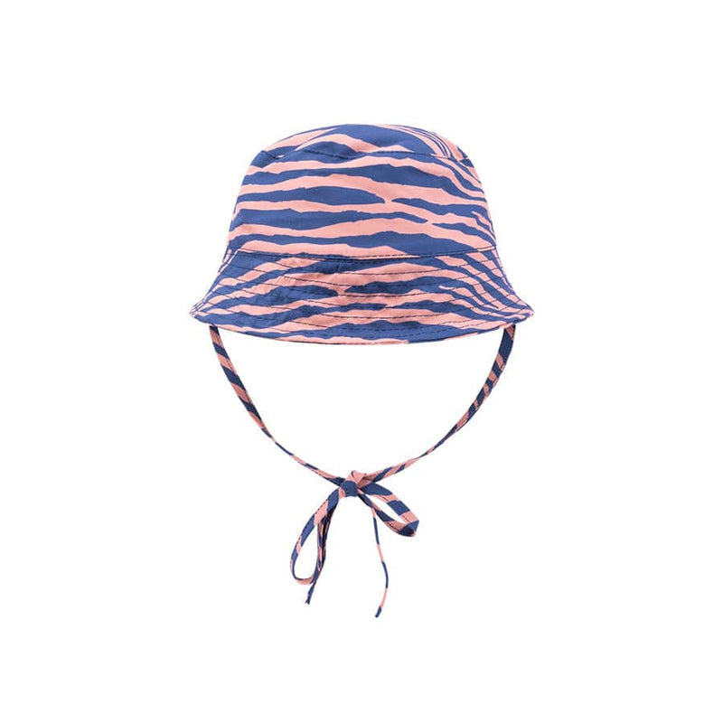 Load image into Gallery viewer, Vibrant stripes | blauw oranje uv zonnehoed
