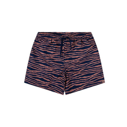 Vibrant stripes | blauw oranje uv zwembroek jongen