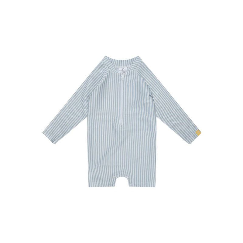 Load image into Gallery viewer, Blue stripes | blauw wit uv zwempak jongens
