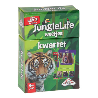 Identity games junglelife weetjes kwartet - kaartspel - boordevol leuke feitjes over dieren uit de jungle