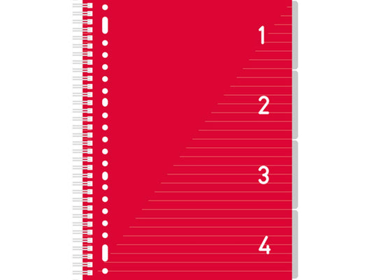 Kangaro 4 in 1 schrijfblok a4, gelinieerd rood