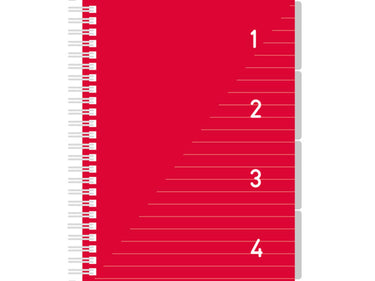 Kangaro 4 in 1 schrijfblok a5, gelinieerd rood