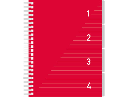 Kangaro 4 in 1 schrijfblok a5, gelinieerd rood