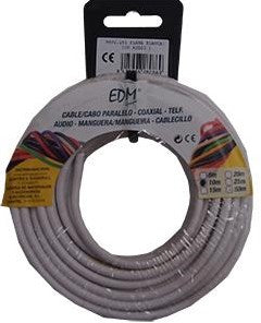 Enzo kabel ovaal plat 2x1qmm wit 10m - 1242081