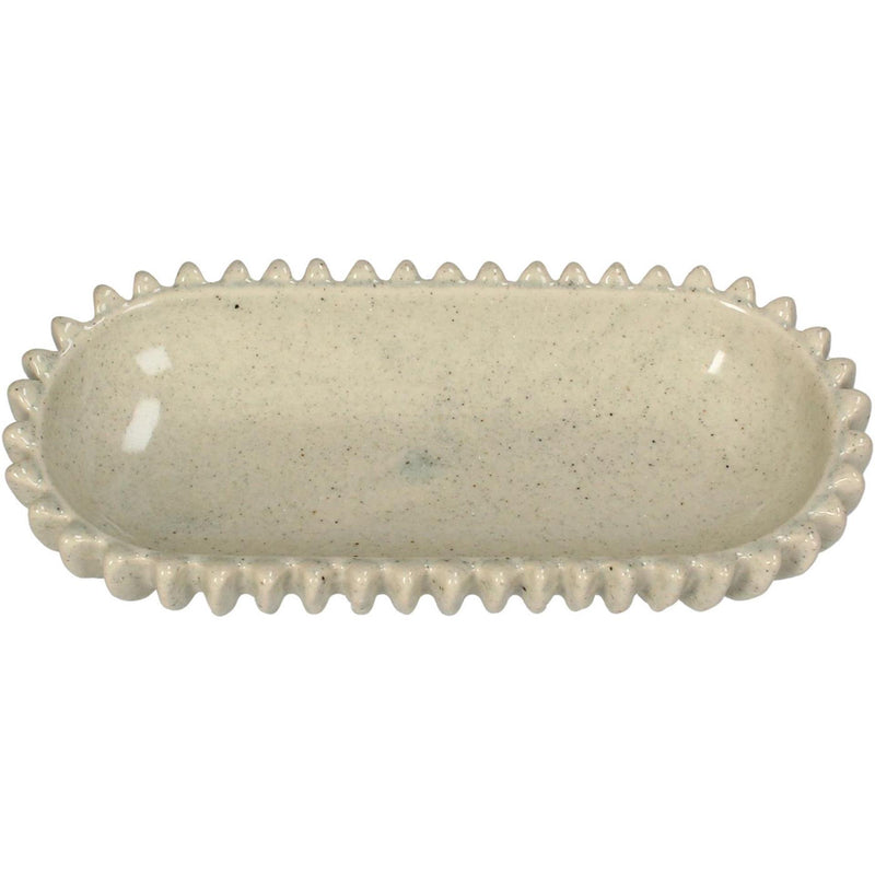 Afbeelding laden in galerijviewer, Kersten schaal keramiek beige 26.5x12.5x4.5cm
