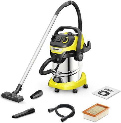 Chargez l'image dans la visionneuse de la galerie, Karcher kärcher wd 6 p s v-30 6 22 t nat- en droogzuiger - 1300 w - 30 liter - geïntegreerd stopcontact - rvs zuigbuizen - rvs container - afvoerschroef - vlakfilter
