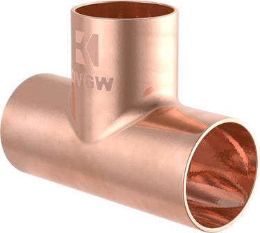 Kirchhoff koperen t-stuk, blank, 18 mm, 3 sockets, (5130) - 989044017
