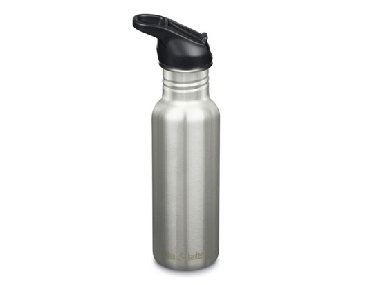 Klean kanteen drinkfles - classic narrow - sportdop met flip - brushed stainless - 532 ml