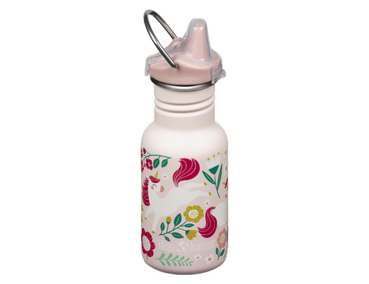 Klean kanteen kinder drinkfles met sippydop - leaping unicorns - 355ml