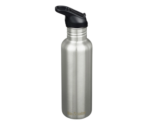 Klean kanteen drinkfles - classic - sportdop met flip - brushed stainless - 800 ml