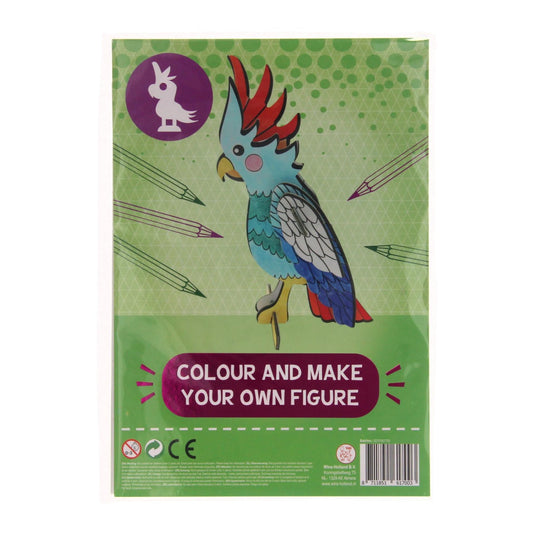 Kleur en maak je eigen vogelfiguur 24x17cm